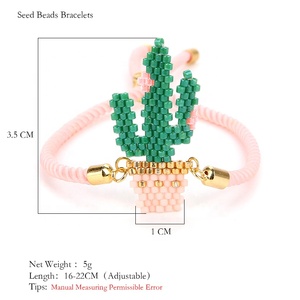 graine perle cactus cactus tissé ensemble de bijoux de <span class=keywords><strong>collier</strong></span> boucles d'oreilles bracelets mexicains bohème tendance - Product Image 5