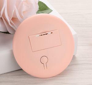 Miroir de maquillage miniature portable à une seule face, lumières LED, finition ABS, pile bouton, miroir de poche compact, miroir de courtoisie portable, personnalisé - Product Image 5