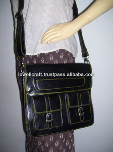 Vintage Striped <b>Tablet</b> Cross Shoulder Genuine Leather <b>Bag</b> - Product Image 4