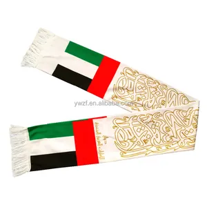 Custom New Design Digital Printing 100% Velvet UAE Flag Scarf