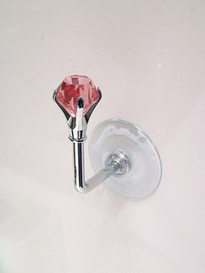 Red acrylic diamond <b>hook</b> with <b>suction</b> cup - Product Image 5