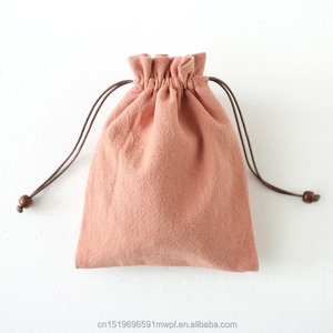 Pochette à bijoux en tissu de coton et de <span class=keywords><strong>lin</strong></span> coloré avec cordon de serrage - Product Image 4