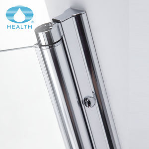 Mampara de <span class=keywords><strong>ducha</strong></span> deslizante de vidrio sin marco de acero inoxidable con pivote moderno - Product Image 4