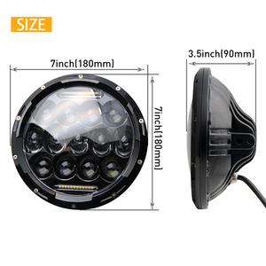 Offroad impermeable Ángel ojos respiración agujero redondo auto 7 pulgadas Faro, motocicleta jeep coche LED faro - Product Image 2