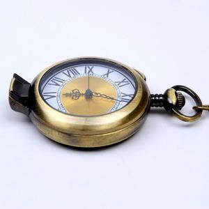 Orologi da tasca a catena con collana grande nera da 24 ore con quadrante romano in oro trasparente Vintage - Product Image 4