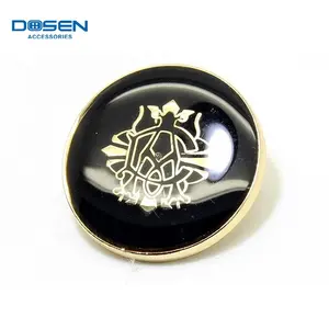 Elegant Epoxy dome buttons by laser branded logo,wholesale covered with transparent organic button down shirt