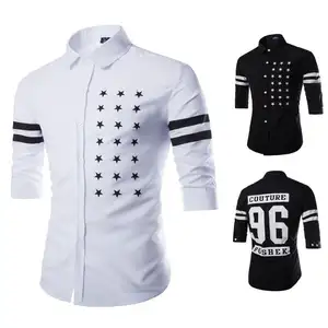 OEM security guard custom print work casual printed unisex clothes industrial work shirt for men
