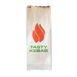 Tas Kebab Bergaris Kertas Putih Dicetak BBQ