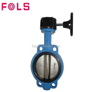 High Quality Manual Worm Gear Wafer Type PTFE Seated Butterfly Valve