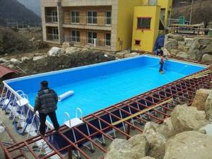 Lilytoys Extérieur Grande <span class=keywords><strong>Piscine</strong></span> Rectangulaire Mobile <span class=keywords><strong>Hors</strong></span> <span class=keywords><strong>Sol</strong></span> en <span class=keywords><strong>Acier</strong></span> PVC - Product Image 5