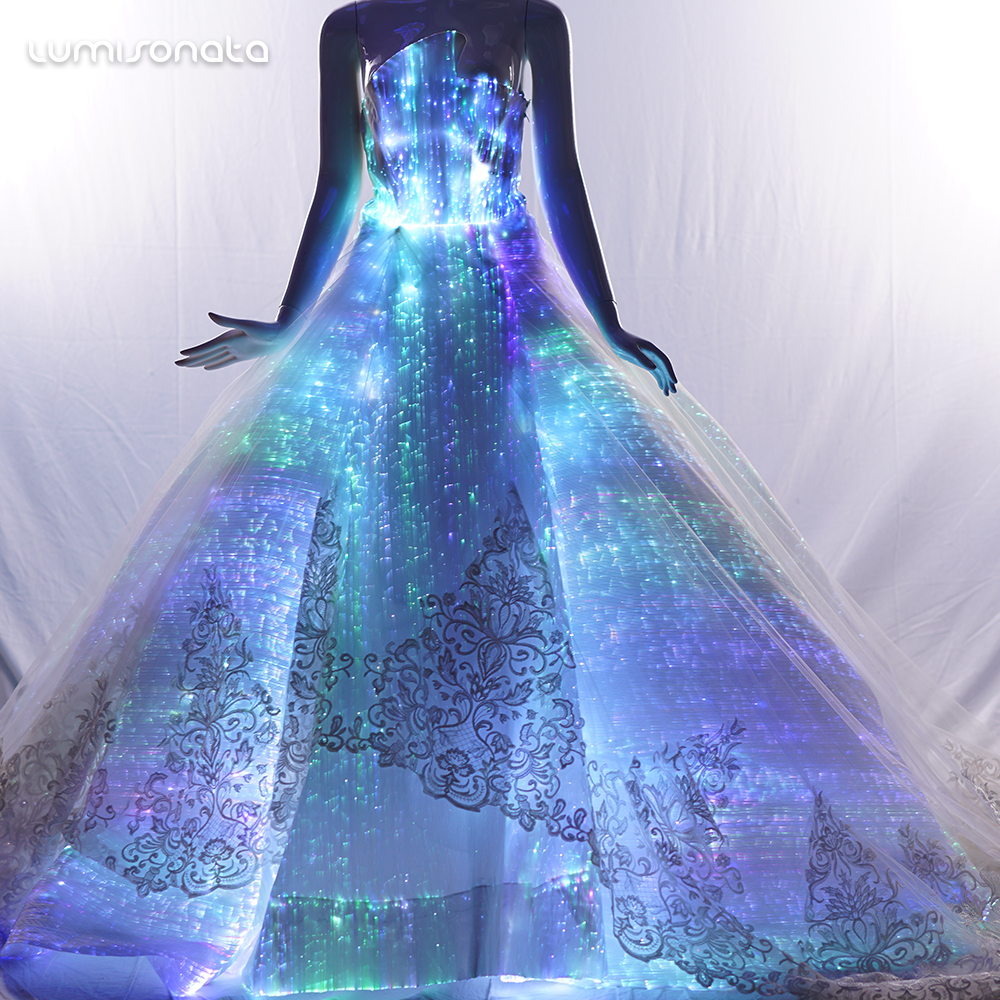 fiber optic prom dress DIY Reflective Dresses with Fiber Optics
