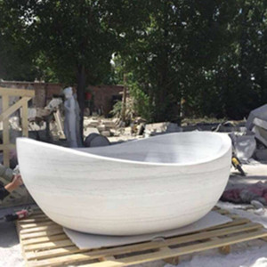 <span class=keywords><strong>Baignoire</strong></span> autoportante en <span class=keywords><strong>marbre</strong></span> <span class=keywords><strong>noir</strong></span>, pierre naturelle sculptée moderne - Product Image 2