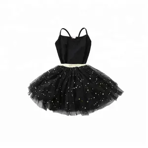 New design custom little girl black short skirt summer kids sweet fluffy skirt little girl skirt