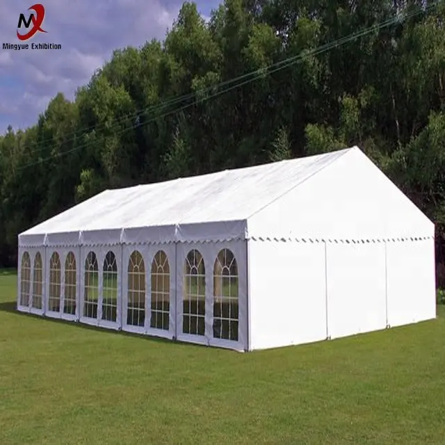 grote outdoor aluminium frame luxe business tentoonstelling evenement tent transparante pvc deksel houten vloer huwelijksfeest maquee