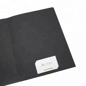Wholesale Premium Personalized Logo Printed Black <strong>Card</strong> Paper A4 <strong>Folders</strong> With Two Pocket - Product Image 4