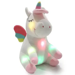 Led Lampu Tumbuh Pelangi Unicorn Mainan Mewah Hewan Lucu Boneka Boneka Unicorn Berkedip Hadiah KidsToy