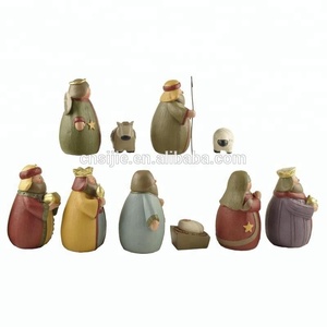 De noël Polyresin Religieux Bande Dessinée Crèche Ensemble Catholique Figurines - Product Image 2