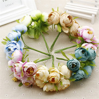 4.5cm Soie Artificielle Camélia Thé Rose Bouquet De Mariage Bricolage Décoration de Boule et Couronne De Mariage