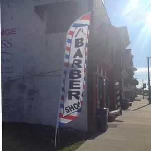 Sản Phẩm Khuyến Mại Chất Lượng Cao Cờ Bãi Biển Quảng Cáo Thể Thao <span class=keywords><strong>Polyester</strong></span> Dễ Lắp Đặt Cờ Thợ Cắt Tóc Tùy Chỉnh - Product Image 5