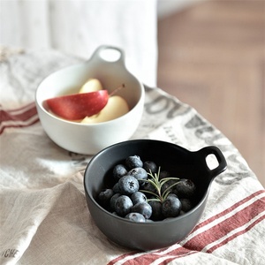Occidentale personalizzato opaca glazd divertente chip e dip ciotole di cereali per la <span class=keywords><strong>colazione</strong></span> di ceramica ciotola con maniglia - Product Image 5
