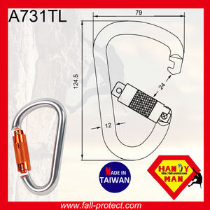 Mosquetón de Aluminio Tipo D con Cierre Giratorio de 25KN para Escalada de Montaña - Product Image 4