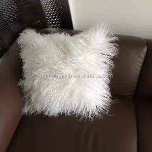 Genuine Sheepskin Pillow Mongolian lamb Fur Pillows Home Decor