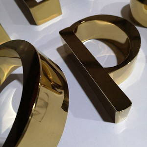 Espejo de color dorado de acero inoxidable, <span class=keywords><strong>alfabeto</strong></span> de metal 3D, letrero de metal, letrero de logotipo de letras de metal - Product Image 6