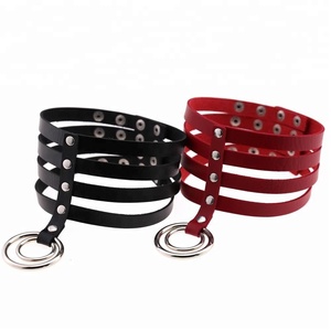 महिलाओं आदमी गोथिक सेक्सी चमड़े अवस्र्द्ध O'ring Submissive कॉलर - Product Image 5