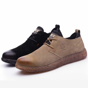 Baskets en cuir Pu pour hommes, chaussures <span class=keywords><strong>de</strong></span> sécurité, <span class=keywords><strong>de</strong></span> <span class=keywords><strong>travail</strong></span>, décontractées et légères, à semelle Rock, tendance, nouveauté, été 2019 - Product Image 1