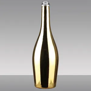 750มิลลิลิตรทองไวน์ไฟฟ้าแชมเปญขวดแก้วไวน์วิญญาณ Botellas De Vidrio ขาย