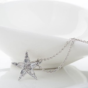 LUOTEEMI-collar de lujo Chapado en platino para mujer, cristal de circonia cúbica transparente, joyería de boda para fiesta, Estrella - Product Image 5