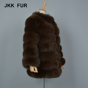 Venta <span class=keywords><strong>caliente</strong></span> rusa lujo Natural de piel de zorro ropa exterior proveedores chinos señoras hechas a mano Real Fox Fur Coat - Product Image 2