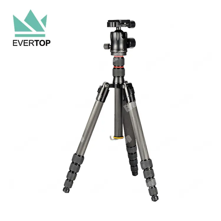 TS-CFT252N Compact Travel Professionele Koolstofvezel Camera Statief, 180 Vouwen 1 Been Afneembare Carbon Statief Monopod