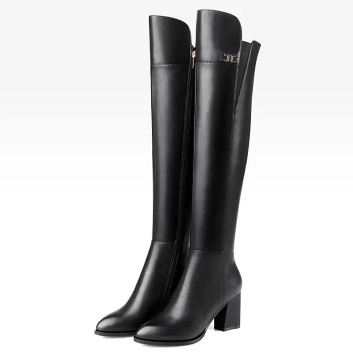 Ladies' Genuine Leather High Heels Over the Knee High Boots for Women