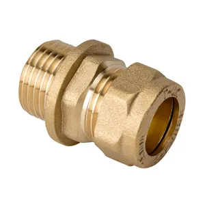 Brass Compression Nipple Fitting For Pvc Hdpe Pe Pipe