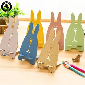 Mignon animal ours lapin forme bois bureau support de téléphone en bois support de téléphone portable en bois plans pour téléphone