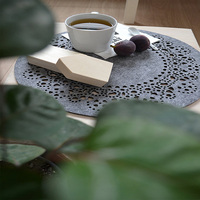 Sous-verre en feutre imperméable écologique classique de la marque LSN, fabriqué en Chine, personnalisable, décoration d'intérieur, tapis de table, certifié EN71