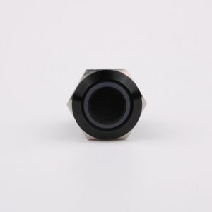 12V/24V/220V Anillo de luz momentáneo a prueba de agua Botón de aleación de aluminio IP65 Estructura electrónica 3A Max. Corriente 250V Max. - Product Image 2