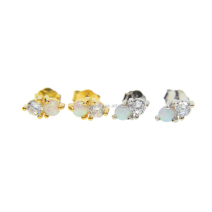 2023 High Quality Drop Shipping Mini Minimal Jewelry <strong>3mm</strong> Opal Silver Stud <strong>Earring</strong> - Product Image 3
