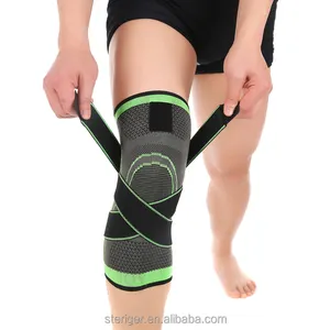 Rodillera ajustable personalizada Spandex elástico rodilla manga de compresión deportes presurizado rodillera