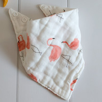 Vente en gros de bavoirs écologiques en coton biologique pour bébé, mousseline de bambou lavable jetable, fermeture à bouton, logo personnalisé, motifs imprimés