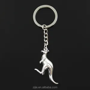 New fashion DIY men keychain 47*31mm kangaroo Pendants Car Key Chain 30mm Ring Holder For Gift