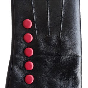 Gants en cuir de mouton véritable pour femme 5 boutons d'écran tactile Nouveau design Gants de conduite Cyclisme Usage quotidien Doublure en laine - Product Image 5