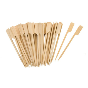 Gói 200 gỗ teppo sushi tre xiên mái chèo Picks 4.7 "chiều dài với nhựa xử lý cho BBQ cắm trại bên - Product Image 6