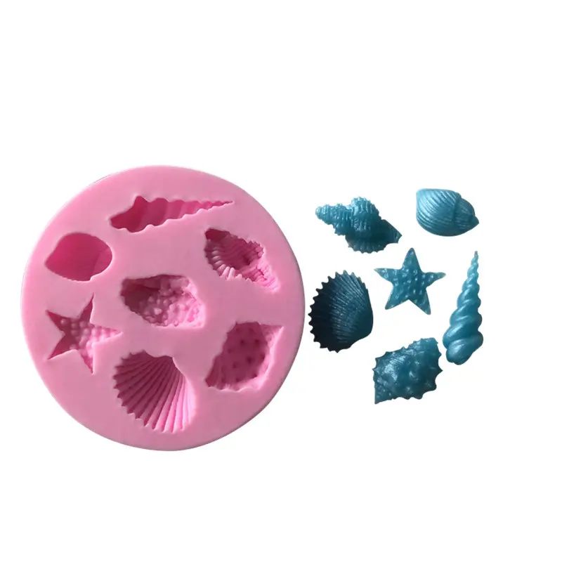 XGY-13 moule à chocolat en silicone avec forme d'animal de mer. Moule en dentelle à sucre en silicone, moule en Silicone en queue de sirène, Fondant en 3D