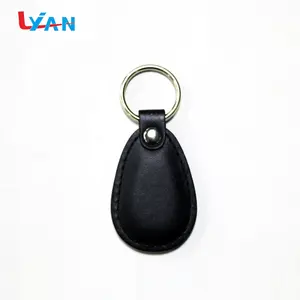 Cheapest Car logo Genuine leather keychains with metal in two parts