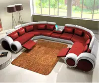 חדש עיצוב מודרני Creative U צורת עור אמיתי חתך ספה, איטלקי עיצוב ספה סט לסלון BF05-0928