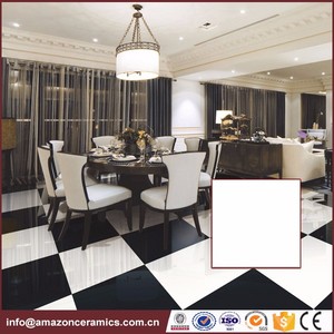 Grandes proyectos de buen precio de venta caliente negro y blanco porcelana azulejos de suelo - Product Image 1