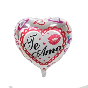 Shanliang riutilizzabile Made In China TE AMO Mylar Foil Balloon, palloncino a forma di cuore da 18 pollici per la decorazione del Festival di san valentino