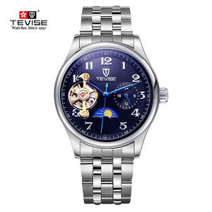 Tevise Nuevo reloj de Los Hombres del Reloj Negro, encanto Reloj Con Fase Lunar - Product Image 3
